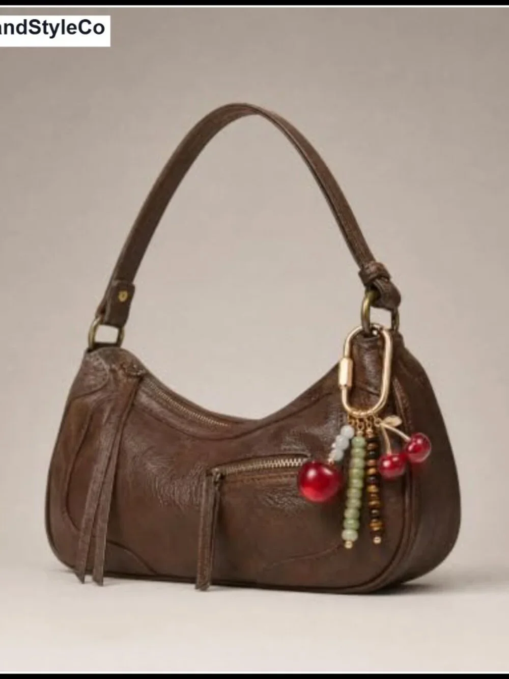 Beaded Bag Charms with Brass Clasp Keychains